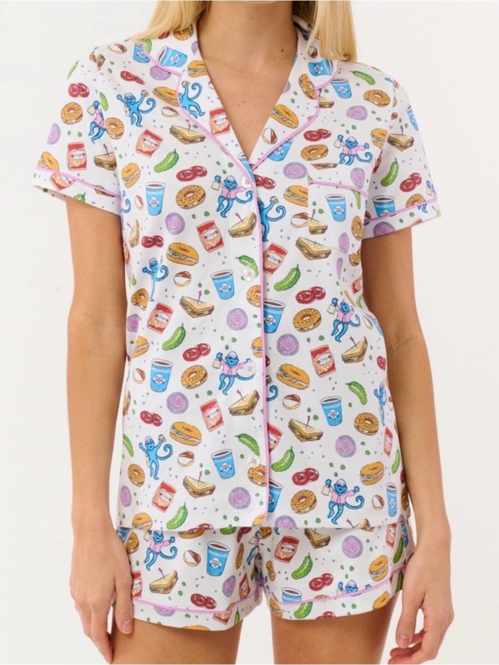 NWT Roller Rabbit New York Nosh Polo Pajama Set size large
